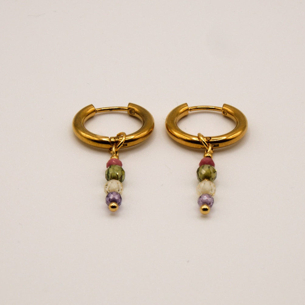 Ohrringe Rania - Zirkon - Edelstahl - Bunt