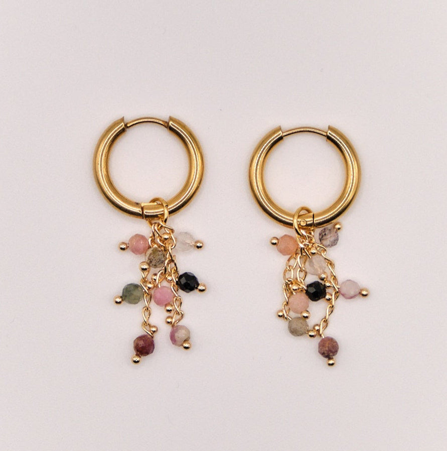 Ohrringe Charlotte - Natursteine - Edelstahl - Bunt