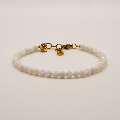 Armband Ella - Perlmutt - Edelstahl - Weiß