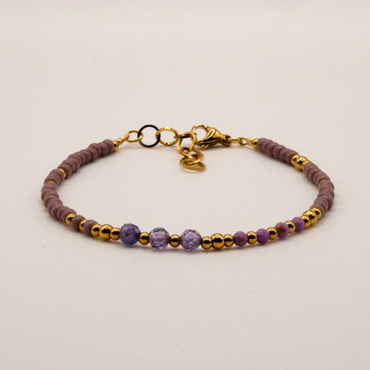 Armband Adriana - Mica - Zirkon - Edelstahl - Lila