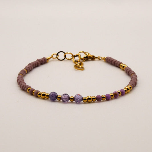 Armband Adriana - Mica - Zirkon - Edelstahl - Lila