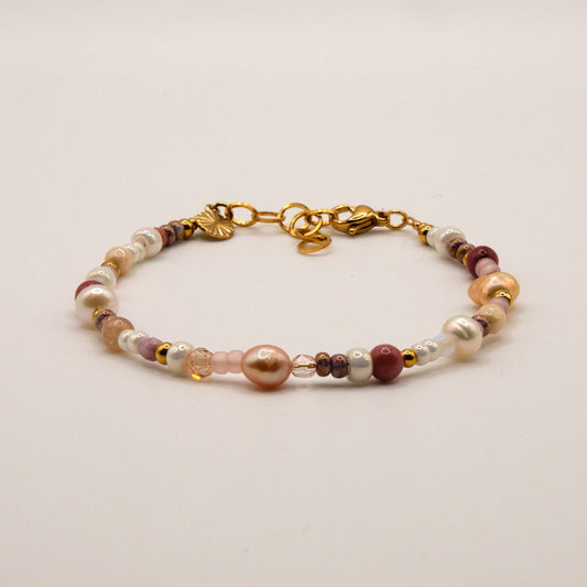 Armband Stella - Perlenmix - Edelstahl - bunt