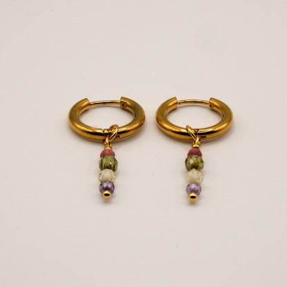 Ohrringe Rania - Zirkon - Edelstahl - Bunt