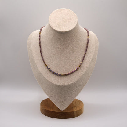 Halskette Adriana - Mica - Zirkon - Edelstahl - Lila