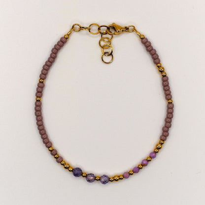 Armband Adriana - Mica - Zirkon - Edelstahl - Lila