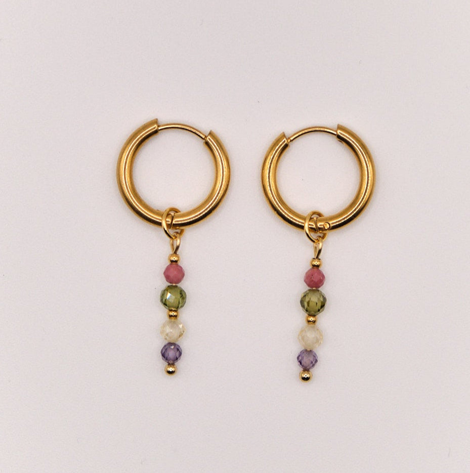 Ohrringe Rania - Zirkon - Edelstahl - Bunt