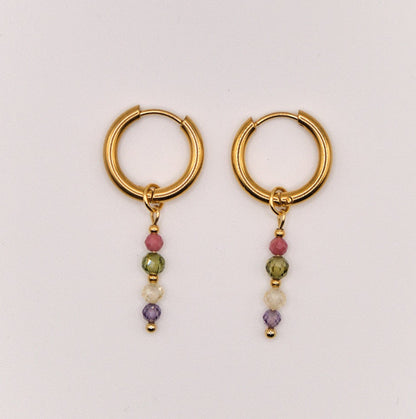 Ohrringe Rania - Zirkon - Edelstahl - Bunt