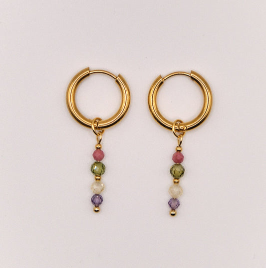 Ohrringe Rania - Zirkon - Edelstahl - Bunt