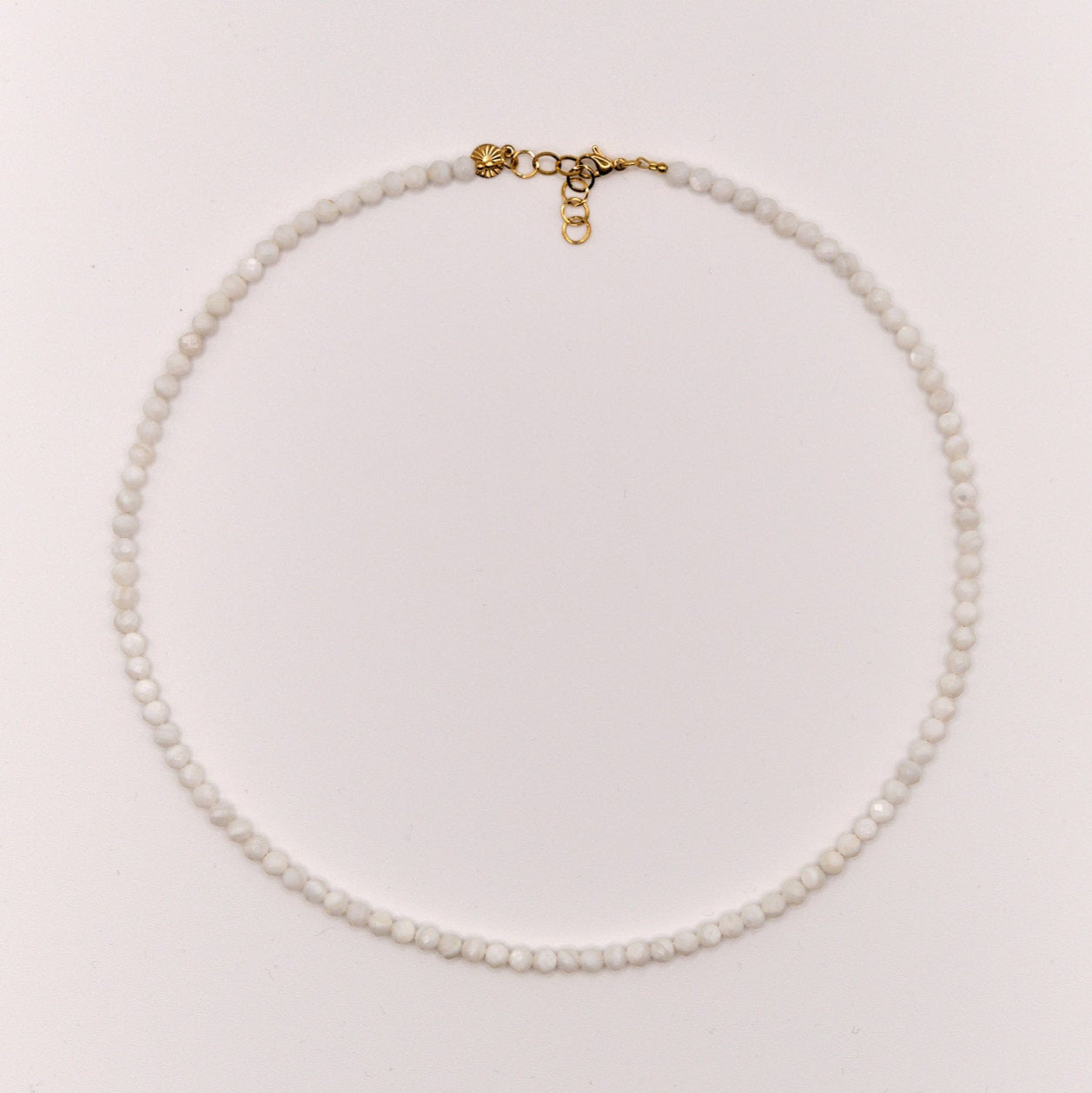 Ella Necklace - Mother of Pearl - Stainless Steel - White