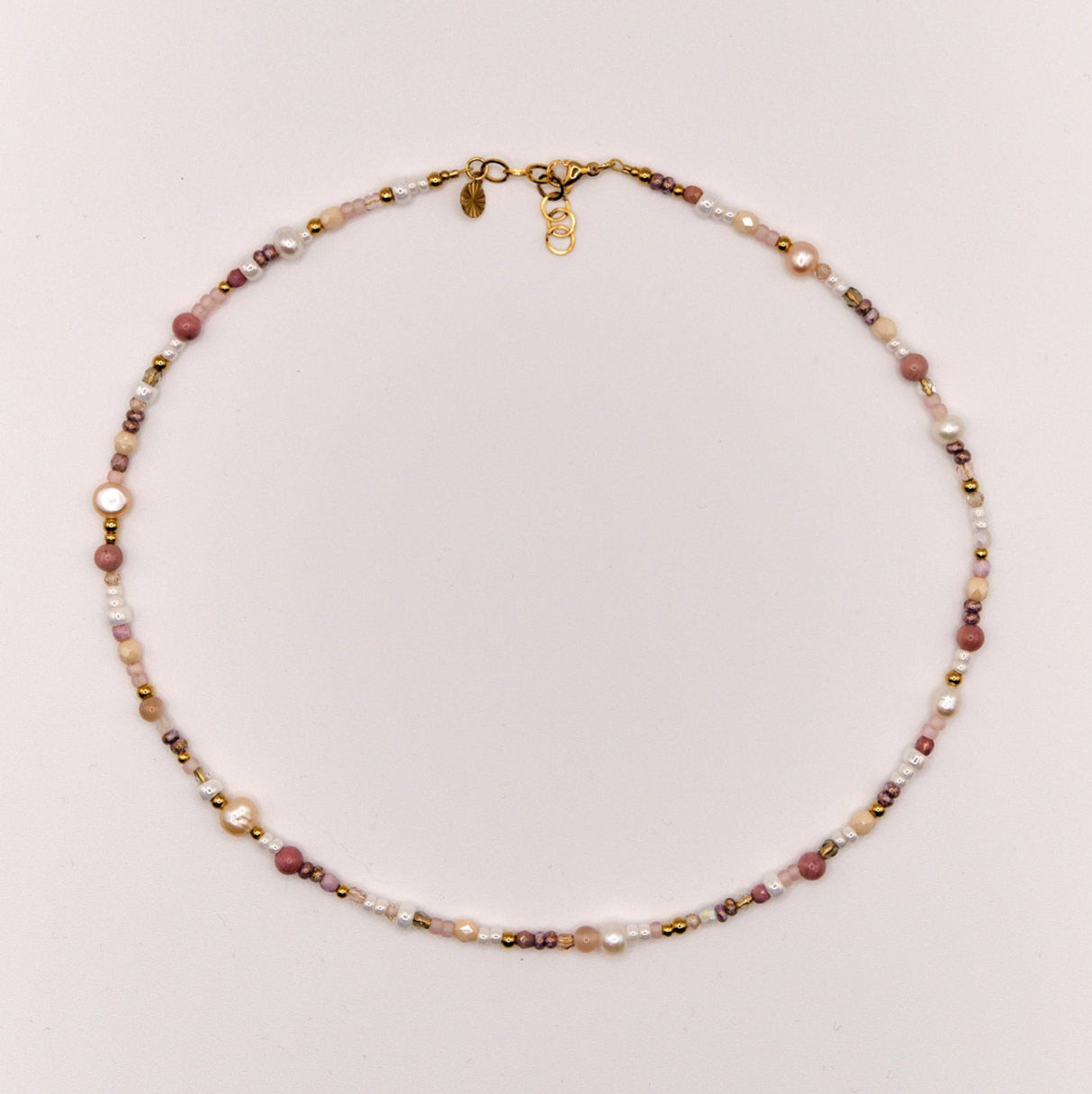 Halskette Stella - Perlenmix - Edelstahl - bunt