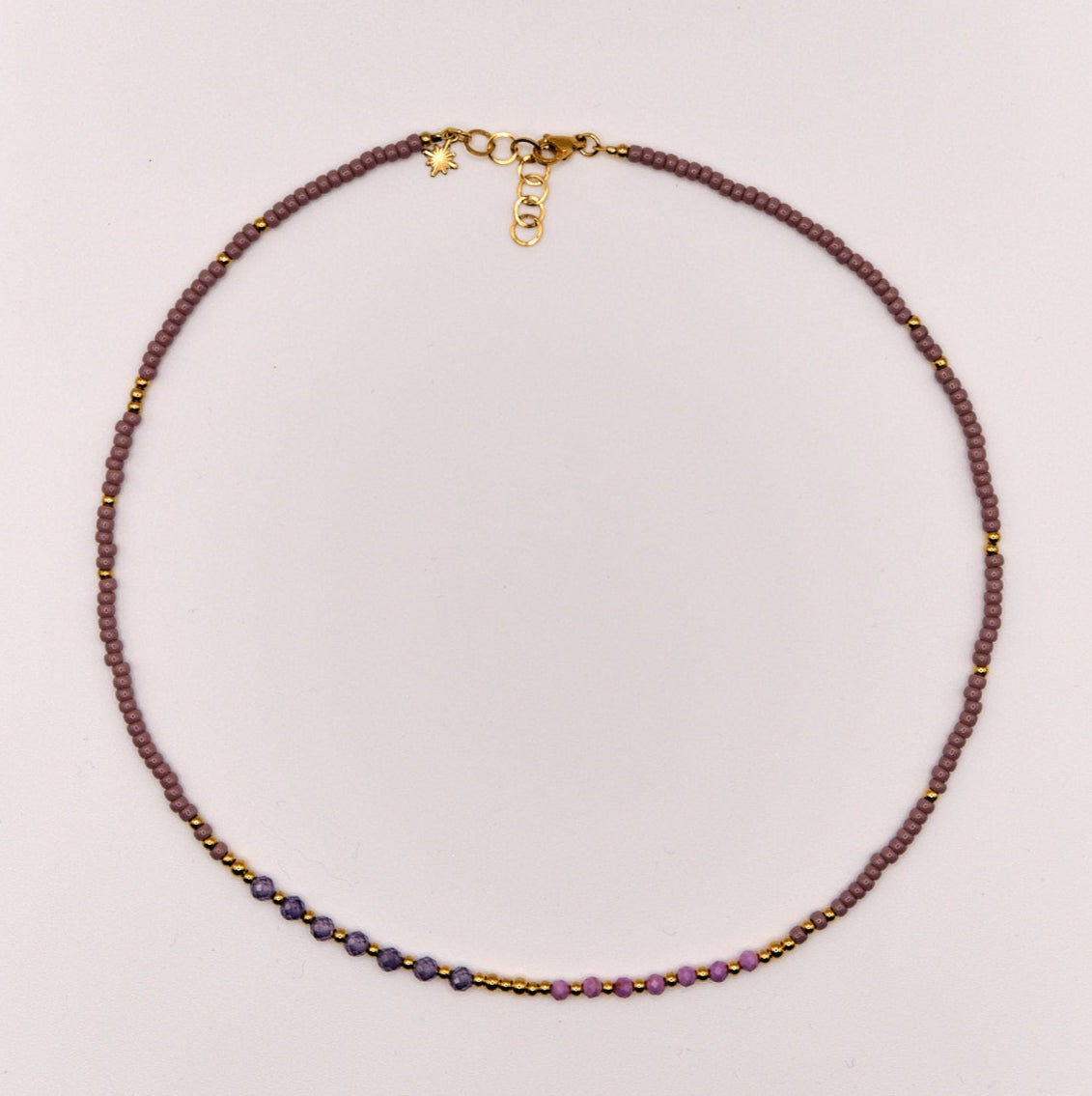 Halskette Adriana - Mica - Zirkon - Edelstahl - Lila