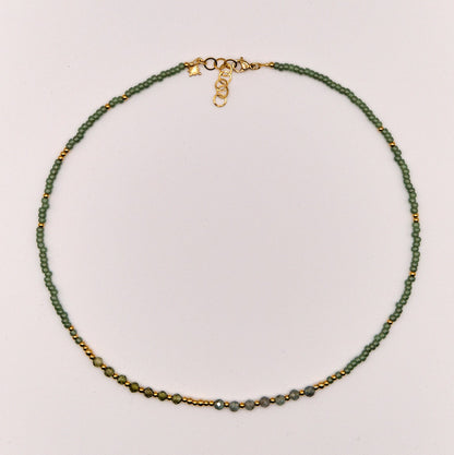 Halskette Helena - Apatit - Zirkon - Edelstahl - Grün